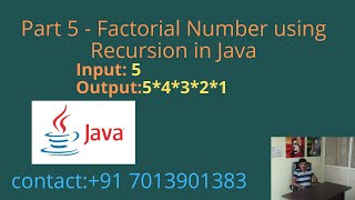 Factorial Number using Recursion in Java - Part 5