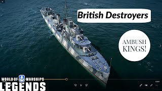 How to play British Destroyers | Ambush Kings! | World of Warships Legends | Xbox One PS4 HD