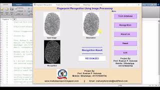 Fingerprint Recognition System Using Image Processing Matlab Project With Source Code