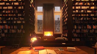 COZY Rainy Library with Fireplace | s made to study rather than sleep