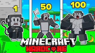 لقد نجوت من 100 يوم بصفتي غوريلا في HARDCORE Minecraft!