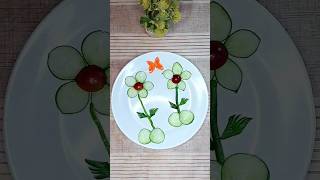 Cucumber Carving Ideas/Vegetable Cutting Ideas #art #saladcarving #vegetable #crafts #cookwithsidra
