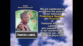 Francisca Samuel ~ Short Obituary