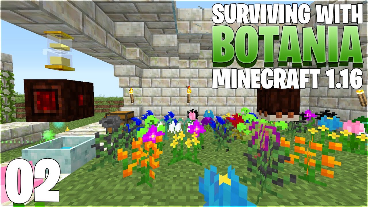 Surviving With Botania 1 16 E02 Mystical Flower Farm Youtube