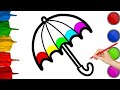 Cute Umbrella Drawing ,Colouring,Painting for Toddlers_ Child Art🎨🌈