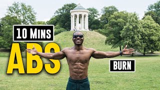 10 Minute ABs & Core At The English Garden In Munich | Burn Fat 2