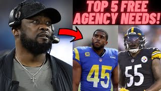 Pittsburgh Steelers TOP 5 Free Agency NEEDS That NEED To Be ADDRESSED IMMEDIATELY!!! (News)