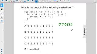CS Ctrl and Loops Nested Loops Q49