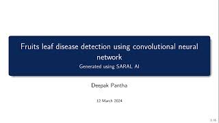 Fruits leaf disease detection using convolutional neural network
