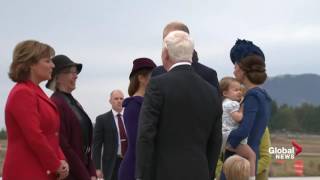 Prince William and Kate along with Prince George and Princess Charlotte arrive in Victoria