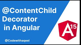 Angular Tutorial | @ContentChild decorator in angular