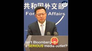 Spokesperson Zhao Lijian can't help but laugh at what question from Bloomberg?