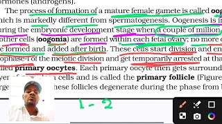 12th NCERT Biology HUMAN REPRODUCTION, GAMETOGENESIS, OOGENESIS,for board and NEET 2025