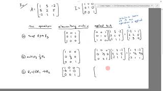 MAT210 2.4 Elementary Matrices and LU Factorization