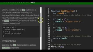 Introducing Else Statements, freeCodeCamp Basic Javascript