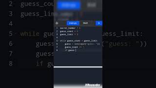 Number guessing game in #python #coding #pythonbeginner #code #pythoncourse