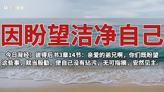 因盼望洁净自己｜20240428 今日背经 - 彼得后书3章14节｜《每日背经》｜跟着小光每日背一节圣经，默想这节经文，建造灵命，品尝主恩，一起来背经吧！