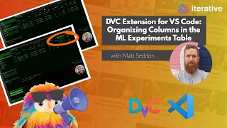 DVC Extension for VS Code: How to Organize Columns in the ML Experiments Table