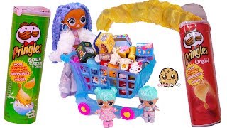 Winter Disco OMG, Big Brother + Sister Grocery Shopping for Shopkins Real Littles