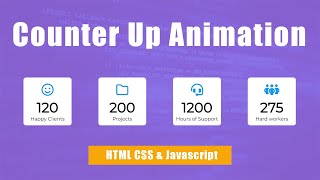 Responsive Animated Counter Using Javascript With HTML CSS | Counter Up Animation Javascript