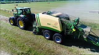 Hooi persen | Pressing hay | Heu pressen | Krone BiGPack | John Deere | Agriculture | Silage | DJI