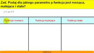 Dla jakiego parametru p funkcja jest rosnąca, malejąca i stała - Matfiz24.pl