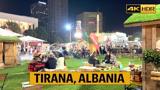 Tirana, Albania Center 🇦🇱 Qendra e Tiranës, Panairi i Produkteve Bio të Tiranës // ASMR 4K-HDR