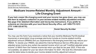 Form SSA-44 walkthrough (Medicare Income-Related Monthly Adjustment Amount-Life Changing Event)