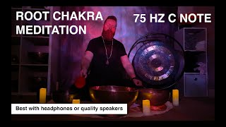 Root Chakra C 75 Hz Sound Healing Meditation | Muladhara Tibetan Bowl