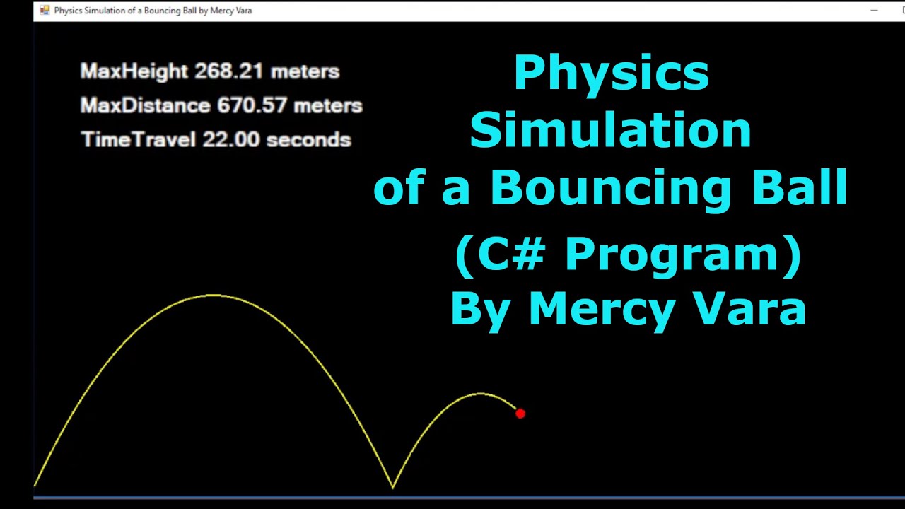 Physics Simulation Of A Bouncing Ball C Program Youtube