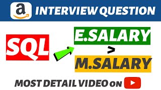 SQL Interview Question Amazon | SQL Self Join | SQL Tutorial in Hindi