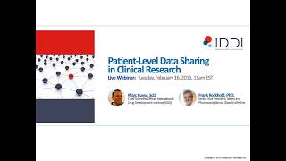 IDDI WEBINAR: Patient-Level Data Sharing