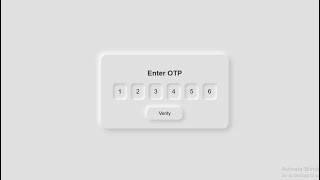 Neumorphic OTP Verification UI | HTML CSS JavaScript Tutorial (Modern UI)