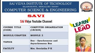 Module 2: Bus – Synchronous and Asynchronous Bus