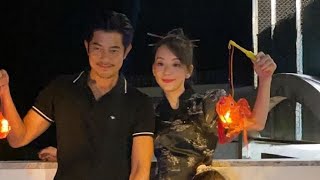 方媛深夜晒中秋节全家福！55岁郭富带两女儿出镜，三身旗袍太养眼