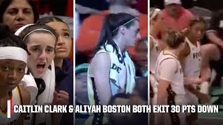 Caitlin Clark & Aliyah Boston both exit game vs. Liberty while 30 PTS down 😳 | WNBA on ESPN