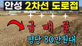 안성 대덕면 2차선 도로 접한 급매물 토지 매매 - 2차선 접한 토지가 평당 80만원대