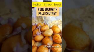 Vijayawada Punugulu with palli chutney #streetfood #indianstreetfood #ytshorts #shorts #vijayawada