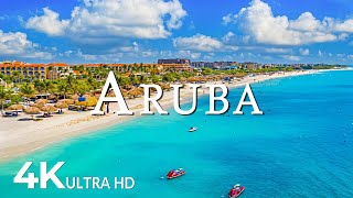 FLYING OVER ARUBA (4K UHD) - Soothing Music Along With Beautiful Nature Video - 4K Video Ultra HD