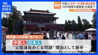 中国人の“日本への印象”過去2番目に悪く　日中関係の重要度も大幅に低下｜TBS NEWS DIG