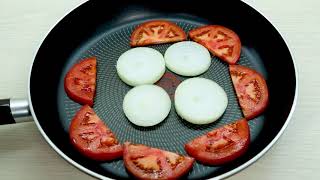 Tomatoes and eggs. Simple recipe. Delicious and inexpensive! super breakfast