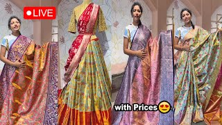 Exclusive meenakari kanchi tissue sarees Part 2 | Teja Sarees | @brideessentials kanchi tissue