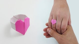 Origami Heart Ring | Very Easy | How to Make a Paper Ring! - Tutorial in English