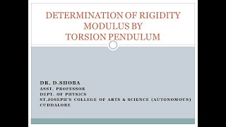 SJCTNC-APH301-ALLIED PHYSICS -Rigidity Modulus by Torsion Pendulum