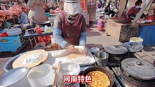 河南庙会震撼场面，现场手工做面食，太不容易了