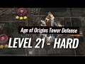 Age of Origins (AOZ) - Tower Defense Level 21 HARD MODE - Easy 3 star setup & Strategy - Gameplay