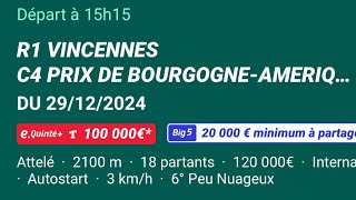 Yan Pronostic Pmu Quinté Du  Dimanche 29 décembre 2024 🍀