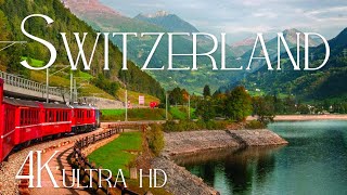 Switzerland • Swiss Alps Train Rides | Relaxation Film | Relaxing Music | Nature 4k Video UltraHD