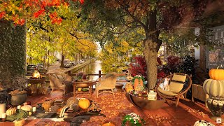 " Autumn Cozy Cafe" by Coffee Vibes, Beautiful Porch Ambience w/ Elegant Jazz Bossa Nova Music