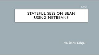 Creating Stateful Session Bean using Netbeans